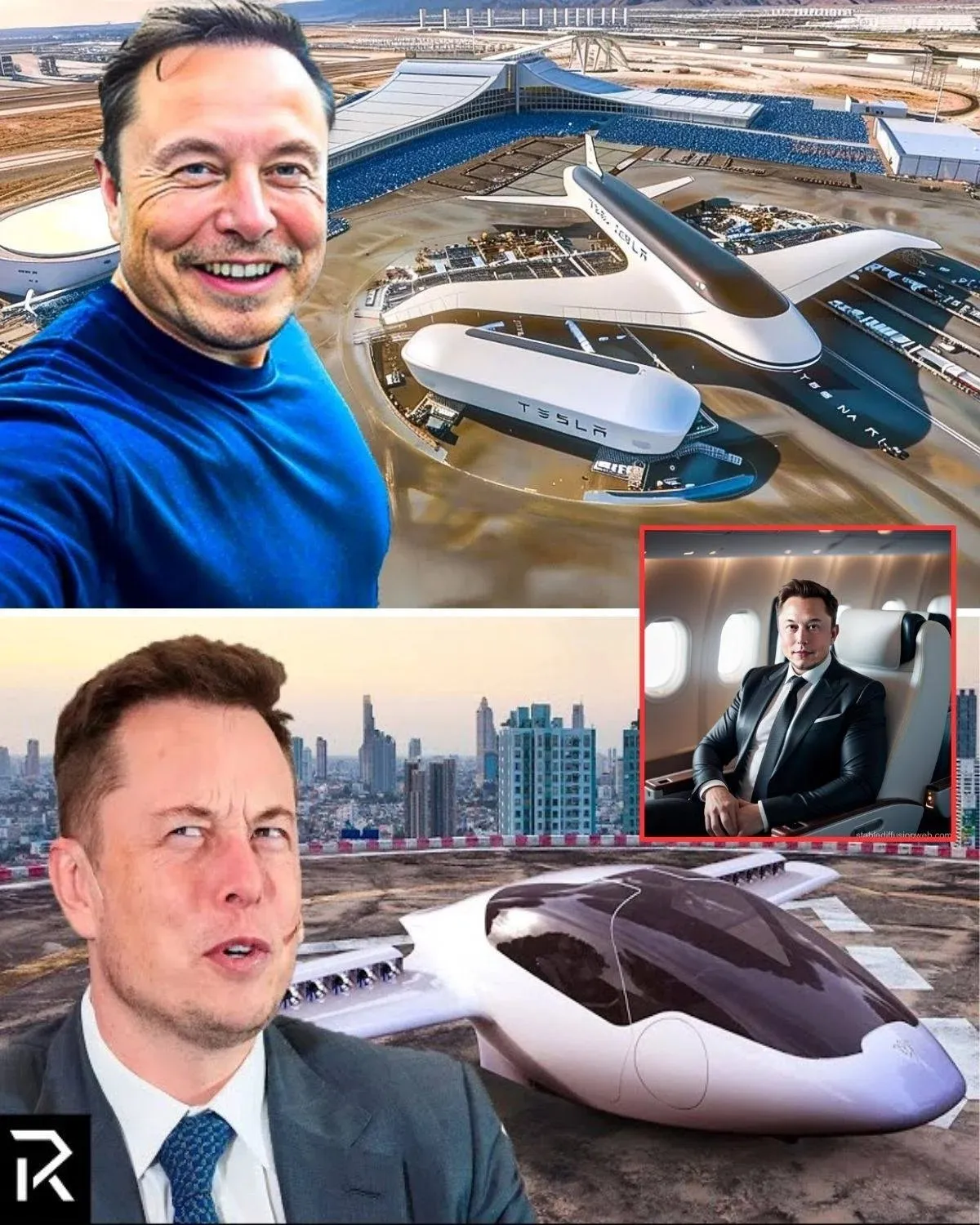 Elon Musk surprises the world: Tesla's first plane takes to the skies. 1 Elon Musk surprises the world: Tesla's first plane takes to the skies.